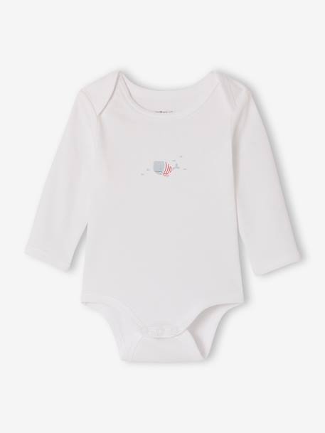Lot 5 bodies manches longues baleine bleu 4 - vertbaudet enfant 