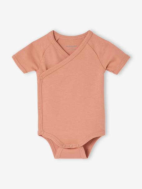 Lot 5 bodies manches courtes fleuris rose 6 - vertbaudet enfant 