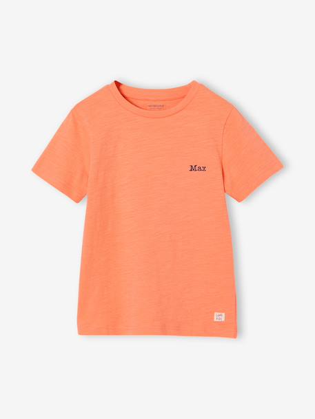 T-shirt garçon personnalisable manches courtes aubergine+blanc+BLEU+jaune pâle+mangue+sauge 28 - vertbaudet enfant 