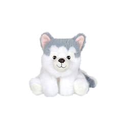 Jouet-Peluche - peluche floppy choopy husky gris et blanc – 22 cm