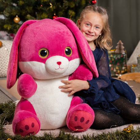 Peluche cutydoos lapin  80 cm ruby rose framboise Rose 3 - vertbaudet enfant 