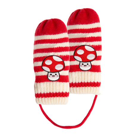 Gants avec patch champignon Rouge 1 - vertbaudet enfant 