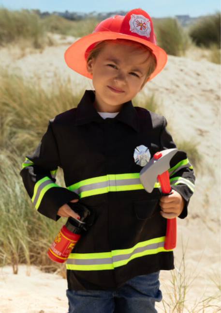 Déguisement nyc fire figther Noir, rouge 1 - vertbaudet enfant 
