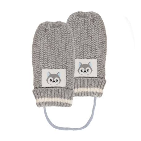 Gants avec patch petit loup Gris 1 - vertbaudet enfant 
