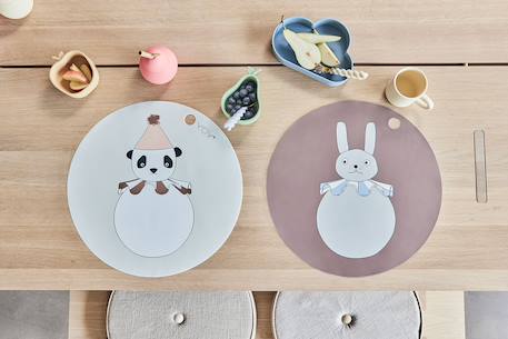 Set de table en sillicone Blanc+Rose 2 - vertbaudet enfant 