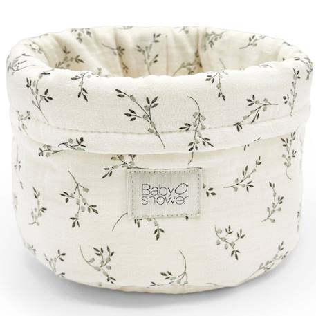 Panier de toilette olive bloom (18 cm) Blanc, vert, noir 1 - vertbaudet enfant 