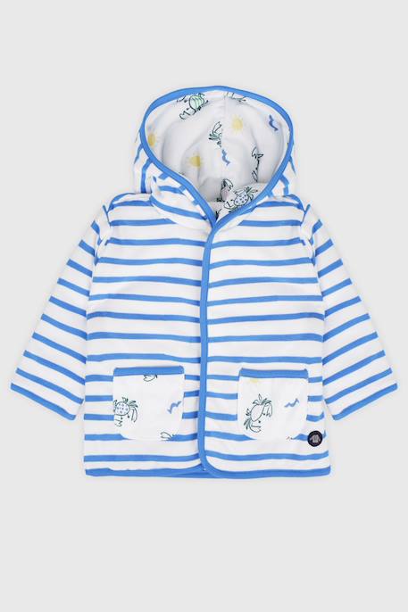 Veste matelassée réversible en coton bébé Blanc/blue saphir 1 - vertbaudet enfant 