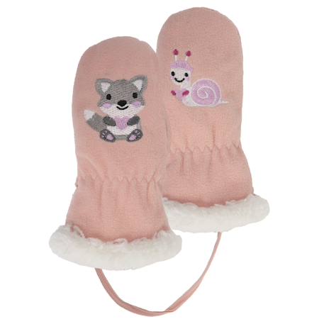 Garçon-Accessoires-Gants 2/4 ans en polaire,doublés imitation fourrure, relié par un cordon