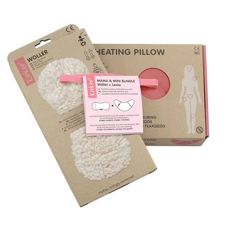 Duo bouillotte sèche déhoussable graines de lin maman et bébé - teddy sand Beige 5 - vertbaudet enfant 