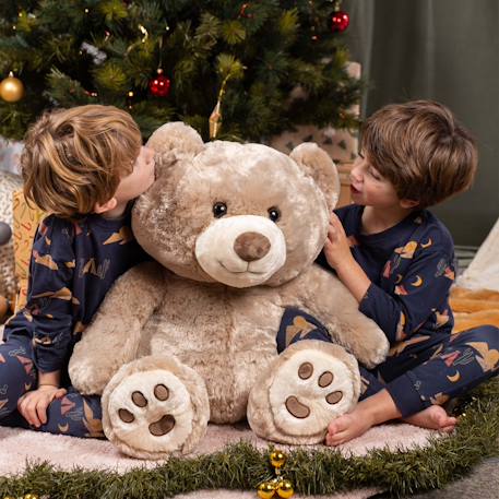 Peluche - peluche ours patachon taupe - 80 cm Marron 4 - vertbaudet enfant 