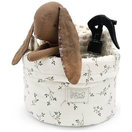 Panier de toilette olive bloom (18 cm) Blanc, vert, noir 2 - vertbaudet enfant 