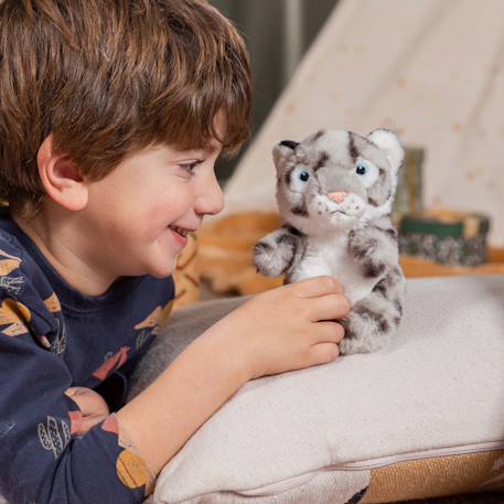 Peluche défis nature protect - panthère des neiges 15cm Collaboration Bioviva Noir 5 - vertbaudet enfant 