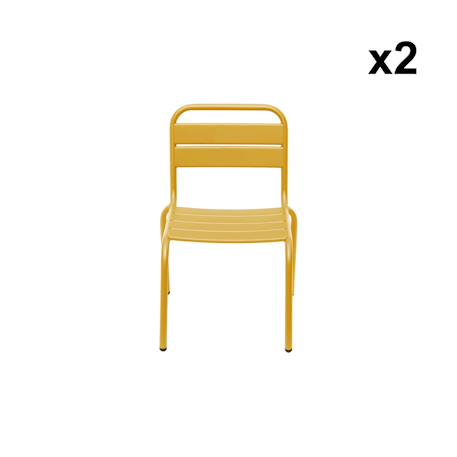 Lot de 2 chaises en métal pour enfant Anthracite+Jaune+Kaki 9 - vertbaudet enfant 