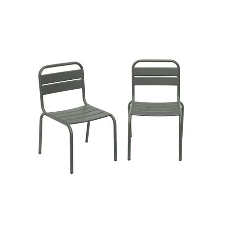 Lot de 2 chaises en métal pour enfant Anthracite+Jaune+Kaki 14 - vertbaudet enfant 