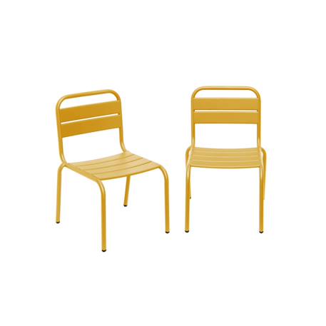 Lot de 2 chaises en métal pour enfant Anthracite+Jaune+Kaki 8 - vertbaudet enfant 