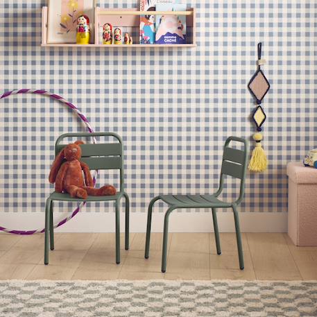 Lot de 2 chaises en métal pour enfant Anthracite+Jaune+Kaki 13 - vertbaudet enfant 