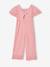 Combinaison fille en gaze de coton avec broderie blush+vert sauge 2 - vertbaudet enfant 