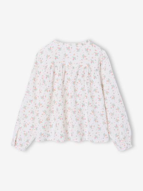 Chemise file gaze de coton imprimée personnalisable blanc imprimé+écru+rose pâle 2 - vertbaudet enfant 