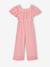 Combinaison fille en gaze de coton avec broderie blush+vert sauge 1 - vertbaudet enfant 