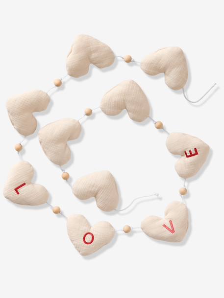Guirlande coeurs en gaze de coton écru 2 - vertbaudet enfant 