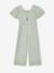 Combinaison fille en gaze de coton avec broderie blush+vert sauge 9 - vertbaudet enfant 