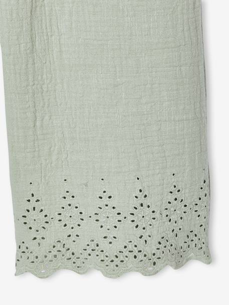 Combinaison fille en gaze de coton avec broderie blush+vert sauge 12 - vertbaudet enfant 