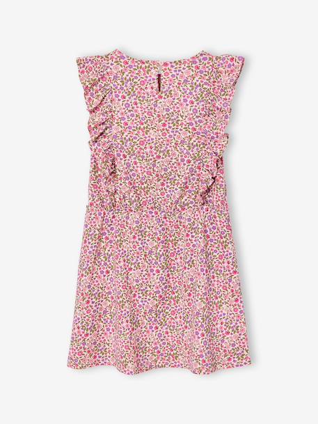 Robe fille imprimée manches volantées blanc imprimé+rose pâle+vert émeraude 5 - vertbaudet enfant 