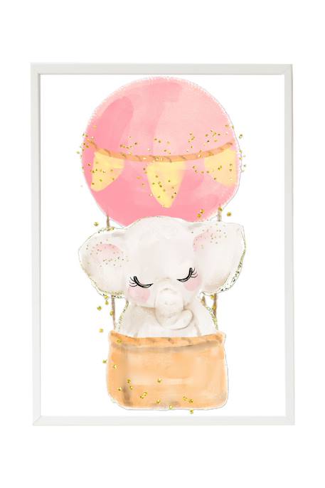 Cadre mural enfant éléphant ballon Multi coloured 1 - vertbaudet enfant 