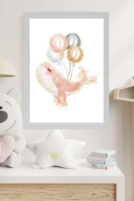 Cadre mural enfant baleine ballon Multi coloured 3 - vertbaudet enfant 