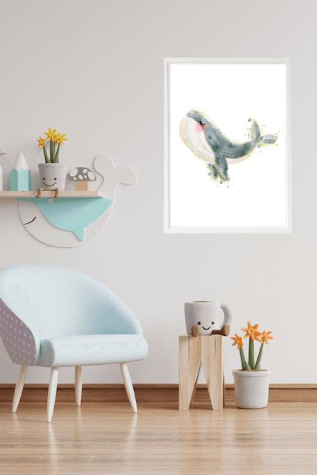 Cadre mural enfant baleine Multi coloured 2 - vertbaudet enfant 