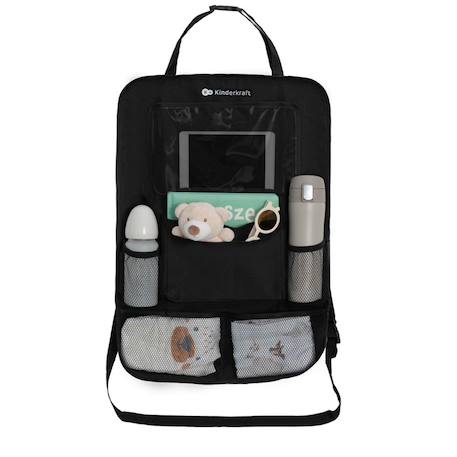 Organisateur de Voiture Kinderkraft AUTO-ORGANIZER 2 EN 1 avec 8 Poches, Support Tablette et Protection de Siège Noir 5 - vertbaudet enfant 