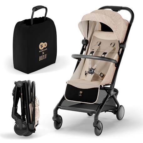 Poussette compacte et facile à plier pour voyages et déplacements Beige+Noir 1 - vertbaudet enfant 