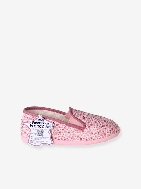 Chaussons charentaises fille fabriqués en France rose imprimé 3 - vertbaudet enfant 