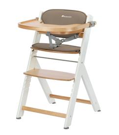 Puériculture-Chaise haute bébé en bois avec coussin timba
