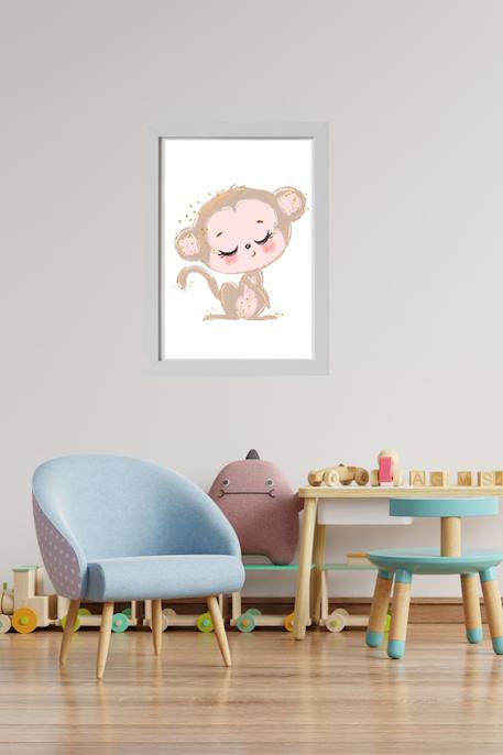 Cadre mural enfant singe Multi coloured 2 - vertbaudet enfant 