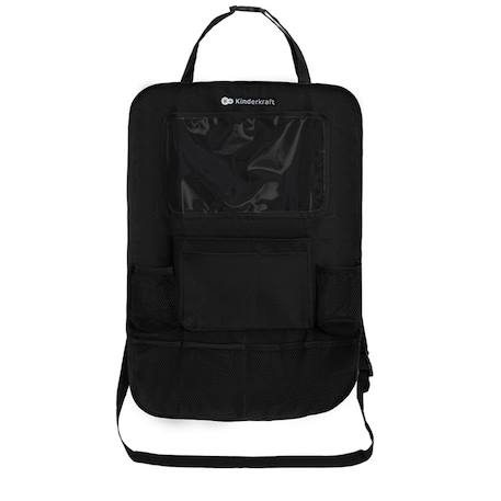 Organisateur de Voiture Kinderkraft AUTO-ORGANIZER 2 EN 1 avec 8 Poches, Support Tablette et Protection de Siège Noir 3 - vertbaudet enfant 