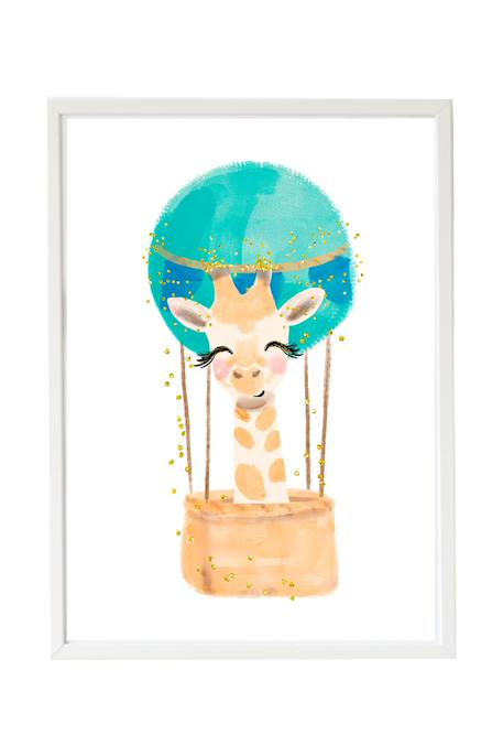Cadre mural enfant girafe ballon Multi coloured 1 - vertbaudet enfant 