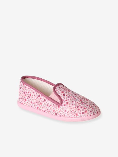 Chaussons charentaises fille fabriqués en France rose imprimé 1 - vertbaudet enfant 