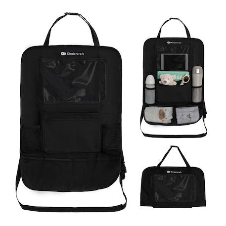 Organisateur de Voiture Kinderkraft AUTO-ORGANIZER 2 EN 1 avec 8 Poches, Support Tablette et Protection de Siège Noir 1 - vertbaudet enfant 