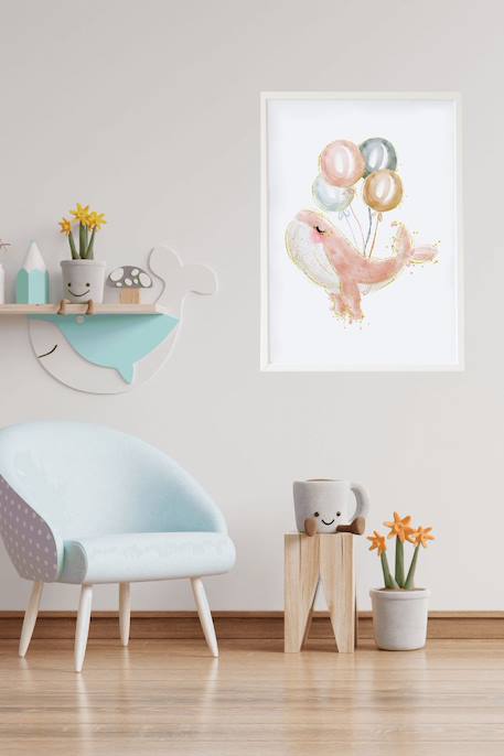 Cadre mural enfant baleine ballon Multi coloured 2 - vertbaudet enfant 