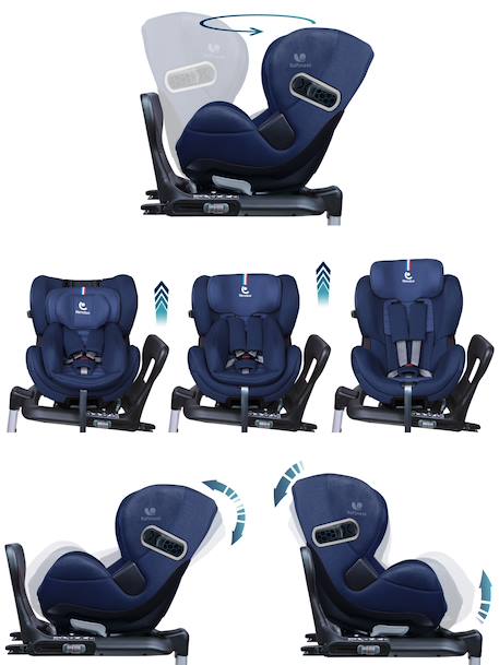 Siège auto dos route pivotant r129 i-size 40-105 cm softness® gaïa pro Carbon+Océan+Passion 9 - vertbaudet enfant 