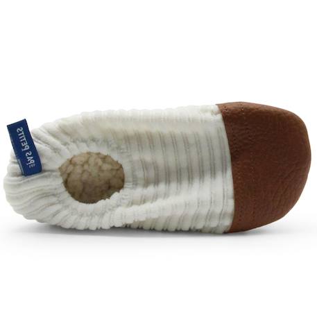 Chaussons les petits velours écru (pointures 21-23) Ecru, marron 2 - vertbaudet enfant 