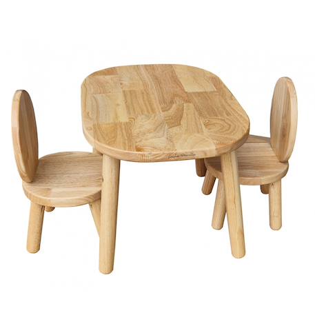 Ensemble table et chaises enfant ovaline bois naturel 1-4 ans Naturel 2 - vertbaudet enfant 