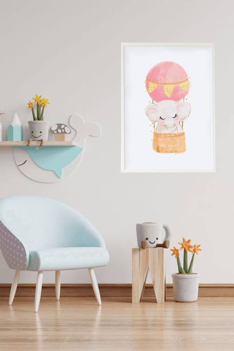 Cadre mural enfant éléphant ballon Multi coloured 2 - vertbaudet enfant 