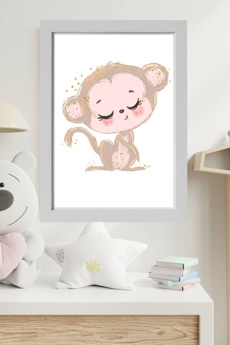 Cadre mural enfant singe Multi coloured 3 - vertbaudet enfant 