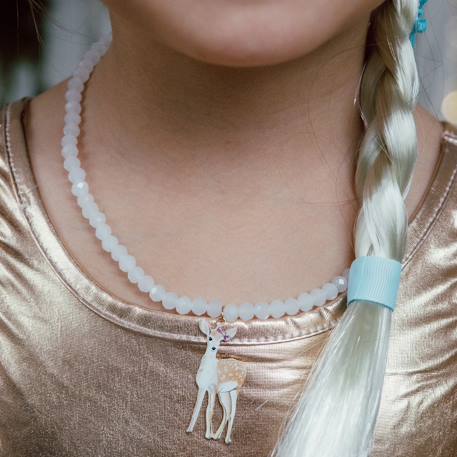 Collier en perles faon de la forêt Blanc 4 - vertbaudet enfant 