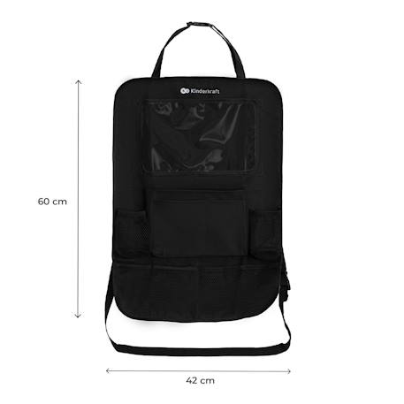 Organisateur de Voiture Kinderkraft AUTO-ORGANIZER 2 EN 1 avec 8 Poches, Support Tablette et Protection de Siège Noir 6 - vertbaudet enfant 