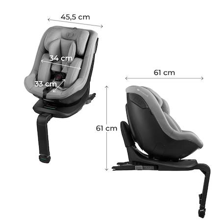 Siège Auto Kinderkraft I-GUARD i-Size Pivotant à 360° avec ISOFIX, Jambe de Force et Système AIR FLOW R129 Beige+Gris+Noir 10 - vertbaudet enfant 