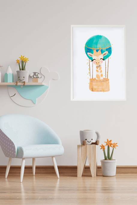 Cadre mural enfant girafe ballon Multi coloured 2 - vertbaudet enfant 