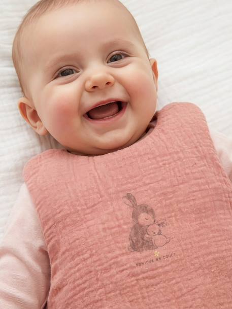 Gigoteuse en gaze de coton LAPIN vieux rose 2 - vertbaudet enfant 